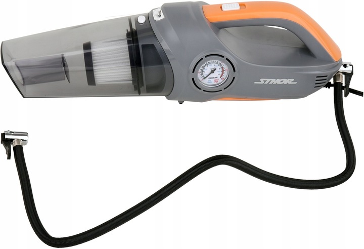 ODKURZACZ SAMOCHODOWY 12V Z KOMPRESOREM BEZWORKOWY 80W STHOR 82953