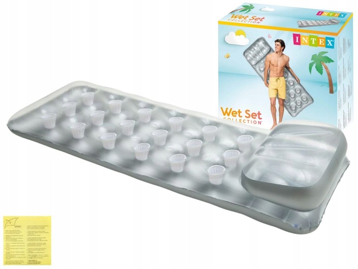 Materac do Pływania Dmuchany Plażowy z Zagłówkiem Intex 58894 MODEL 2025