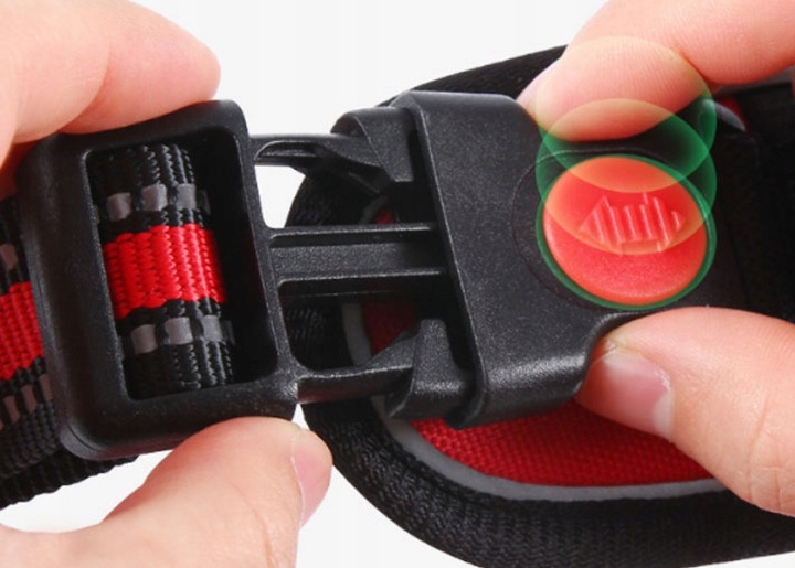 SZELKI BEZUCISKOWE typu GUARD dla psa ELITE L red