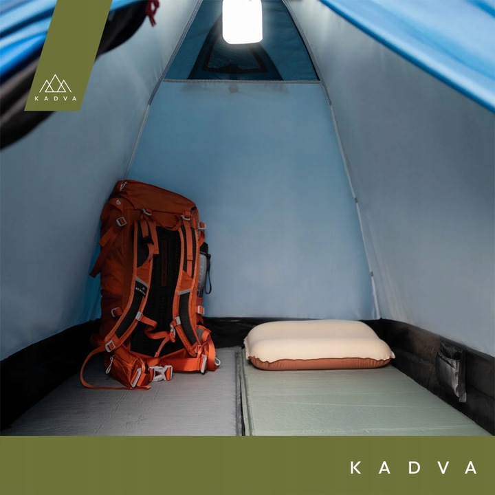 Namiot kempingowy 2-osobowy KADVA Festa 2 niebieski OS KOPUŁOWA KONSTRUKCJA