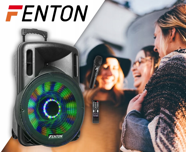 Kolumna aktywna 15'' 800W UHF BT bateria+ mikrofon/ imprezy konferencje