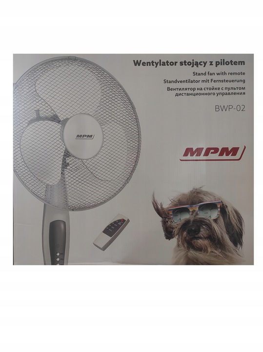 Wentylator stojący z pilotem wiatrak MPM BWP-02 biały