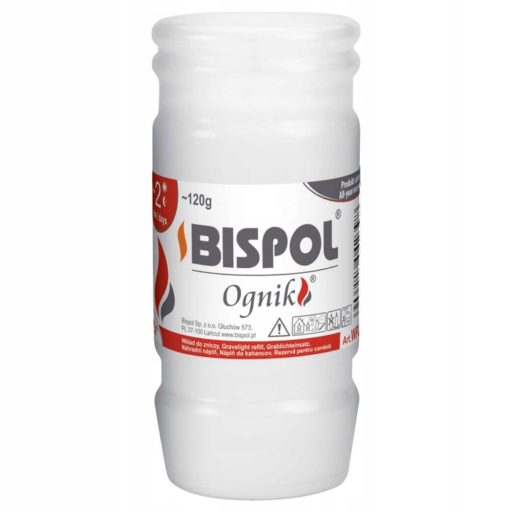 Wkłady do zniczy parafinowe Bispol WP2N 48h 2 dni 30 sztuk