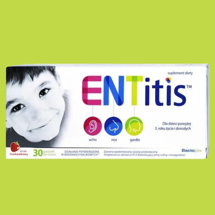 ENTitis Smak truskawkowy 30 pastylek