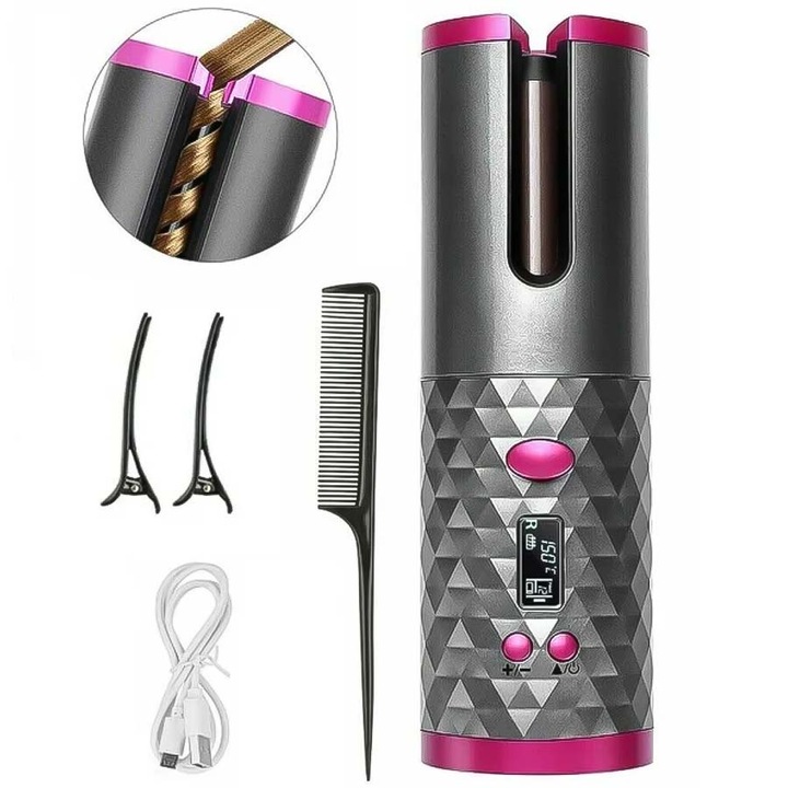 AUTOMATYCZNA LOKÓWKA DO WŁOSÓW Z POWŁOKĄ CERAMICZNĄ LCD