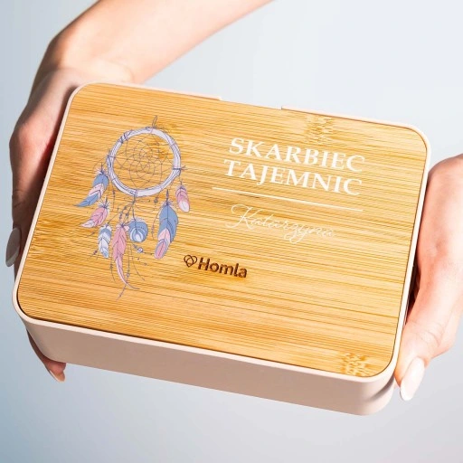 Organizer pojemnik różowy z lusterkiem NADRUK własny PREZENT URODZINY