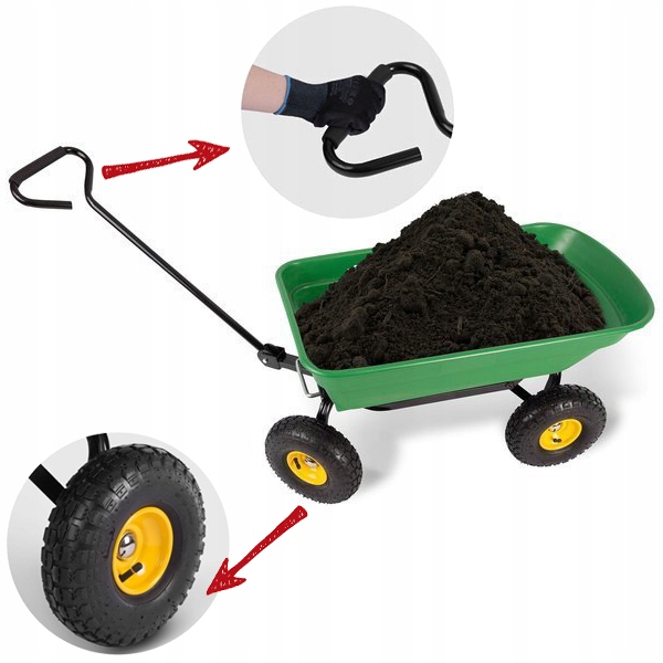 Wózek ogrodowy transportowy taczka wywrotka przyczepka 3w1 200kg