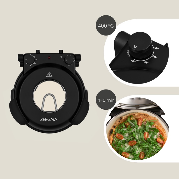 PIEC DO PIZZY 400°C Kamienny Domowy piecyk PIZZA PIECYK 1200W Termostat