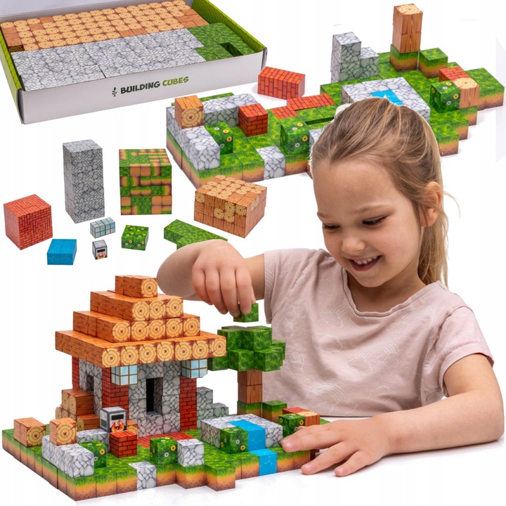 Magnetyczne klocki kostki budowlane modułowe konstrukcyjne 3d 312 elementów