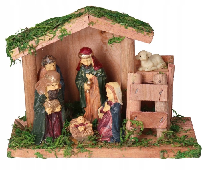 SZOPKA BOŻONARODZENIOWA Z FIGURKAMI OZDOBA STROIK