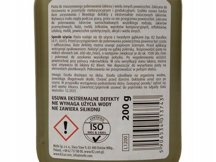 K2 MASNER POLERKA + 3X GĄBKI M14 +LUSTER Q1 Q3 Q5