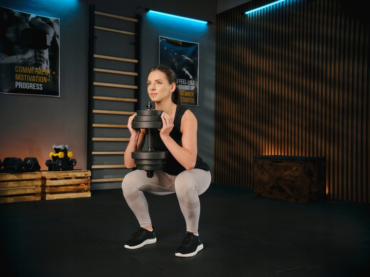 Hantle regulowane bitumiczne 40kg zestaw hantli gryf obciążenia Trex Sport