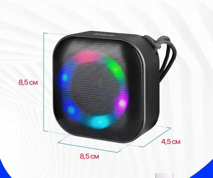 Przenośny Zewnętrzny Głośnik Bluetooth 5.3 LED Mobilny Bezprzewodowy USB-C