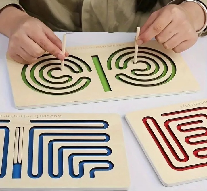 Trening Prawej i Lewej Półkuli Mózgu 3 tablice drewniane do treningu motory