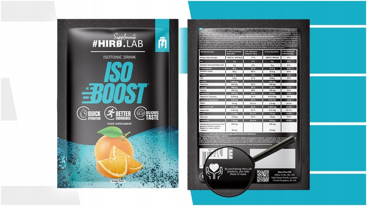 IZOTONIK ISO KONCENTRAT NAWODNIENIE ELEKTROLITY pomarańcz 25x 25g box hiro