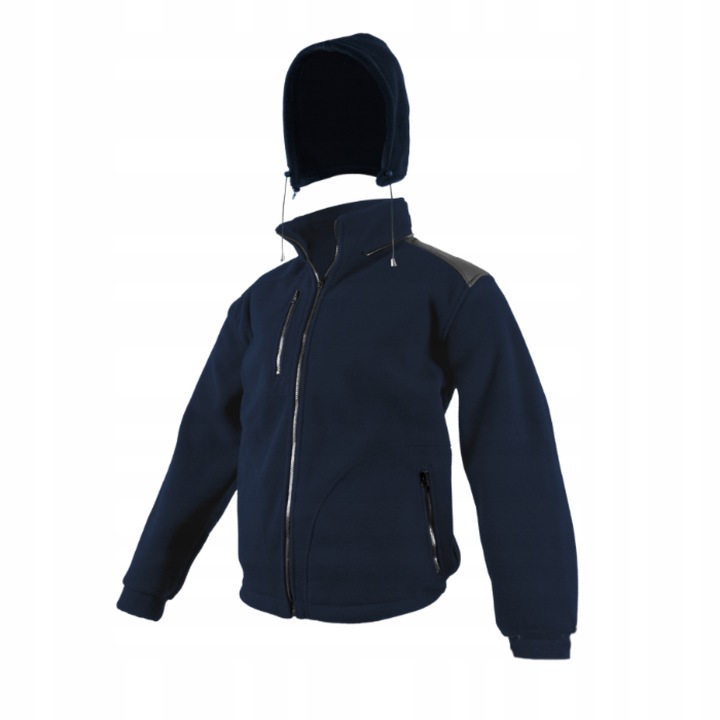Polar roboczy męski z kapturem Bluza polarowa Rozpinana CIEPŁY GRUBY r.2XL