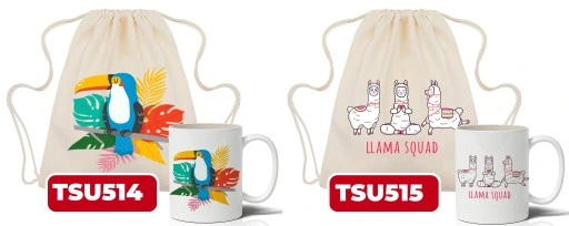 Zestaw Worek Beżowy + Kubek Biały LILO I STITCH Wz