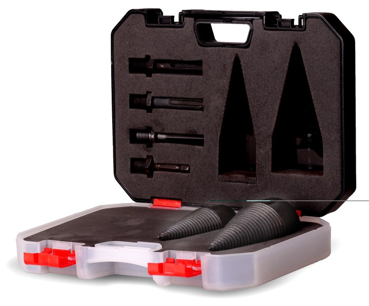 ZESTAW ŚWIDRÓW DO ŁUPANIA DREWNA WIERTŁA STOŻEK 32 mm 42 mm