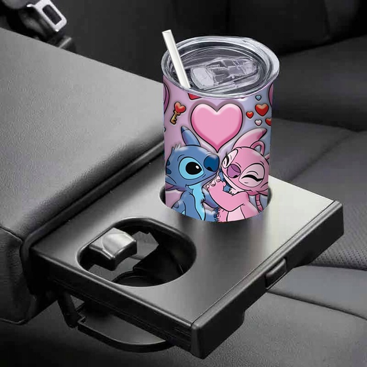 Butelka na Wodę ze Stali Nierdzewnej z Motywem Stitch i Aniołek 20oz