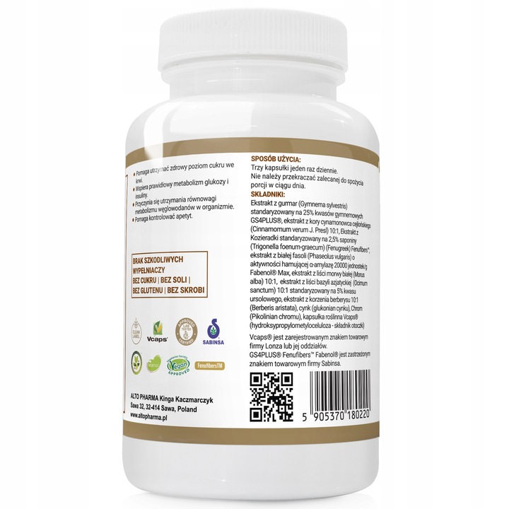 Regulacja cukru Kozieradka Gurmar Morwa Fasola 180