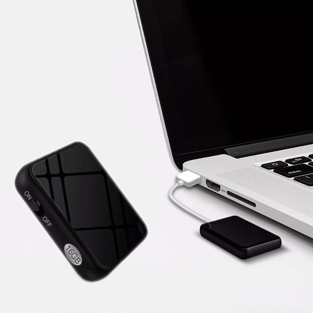 Mini dyktafon szpiegowski 50h nagrań detekcja głosu 16GB prosta obsługa