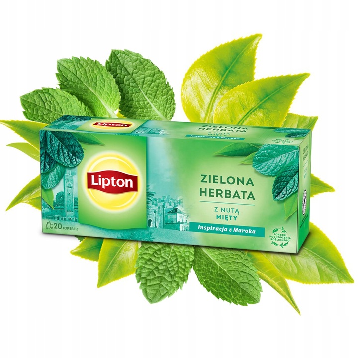 Zestaw Lipton Herbata zielona ekspresowa mix smaków 5x20 torebek + GRATIS