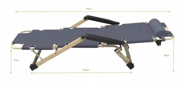 LEŻAK OGRODOWY FOTEL PODUSZKA PLAŻOWY TURYSTYCZNY ROZKŁADANY WYGODNY MOCNY