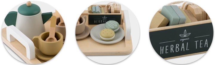 Drewniany serwis kawowy dla dzieci zestaw do kawy i herbaty zabawki Nukido