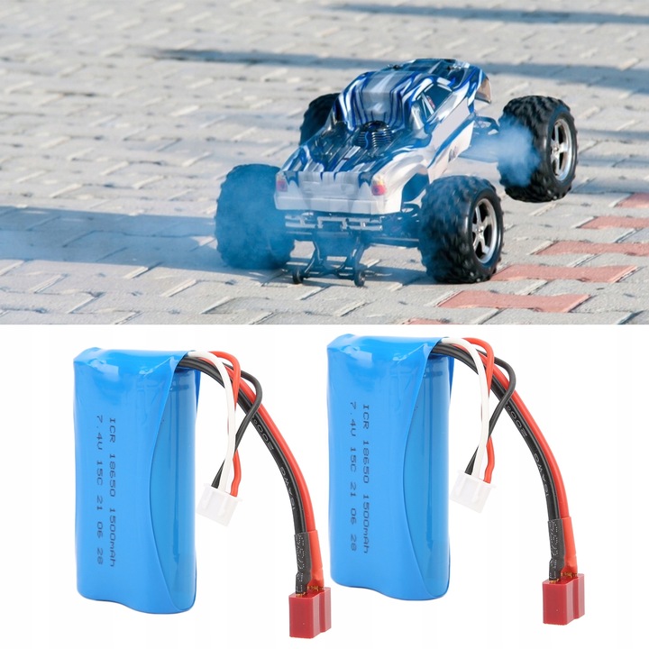 AKUMULATOR 7,4 V 1500 MAH 15C MOŻNA ŁADOWAĆ DO SAMOCHODU RC