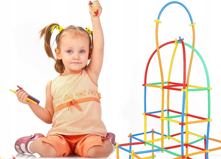 Klocki Konstrukcyjne Słomki Patyczki do Budowania Zestaw XL 800 elementów