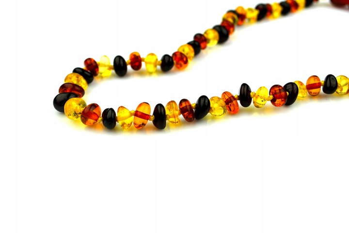 NASZYJNIK NA ZĄBKOWANIE BURSZTYN BAROK MIX KOLOROWY