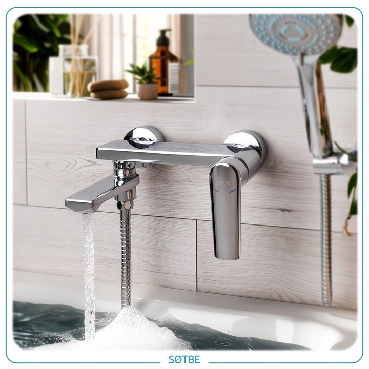 Bateria wannowa ścienna z ruchomą wylewką Kran do wanny z prysznicem SOTBE