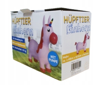 Skoczek gumowy dla dzieci JEDNOROŻEC 60 cm różowy