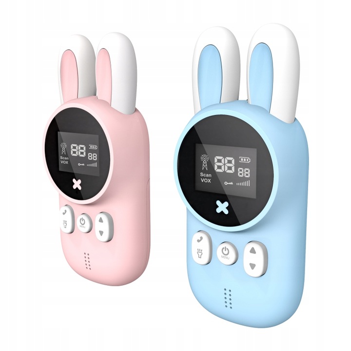 KRÓTKOFALÓWKI WALKIE TALKIE DLA DZIECI REDLEAF XJ11 KRÓLICZKI 8 KANAŁÓW 3KM