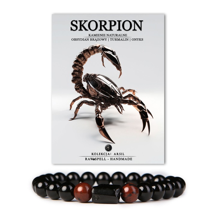 Bransoletka Arsil Męska - Kamienie Naturalne - Znak Zodiaku - Skorpion
