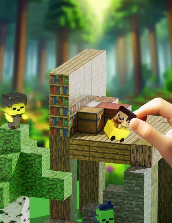 KLOCKI MAGNETYCZNE KLOCKI SZEŚCIANY 200 KLOCKÓW + 4 LUDZIKI KLOCKI PIKSELE