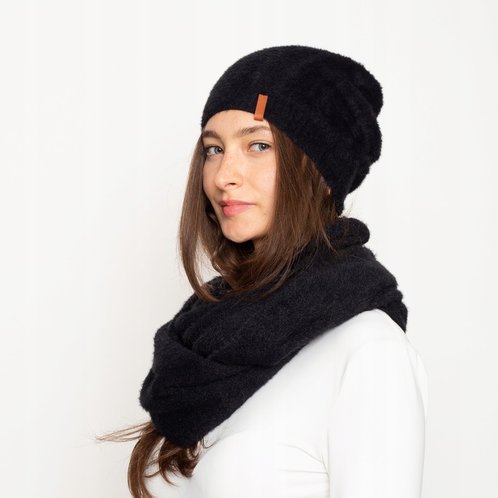 Alpaka Komplet (Czapka z Ściągaczem + Komin)