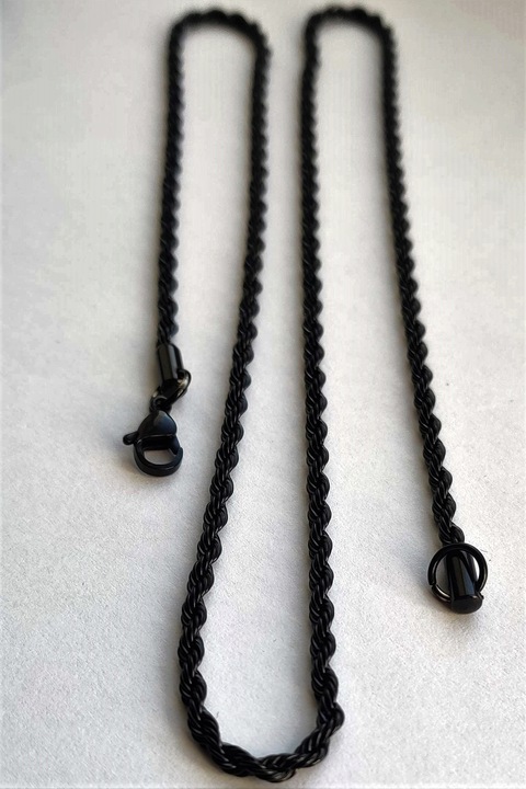 Piękny stalowy łańcuszek męski, 60cm CZARNY, idealny prezent Versatile