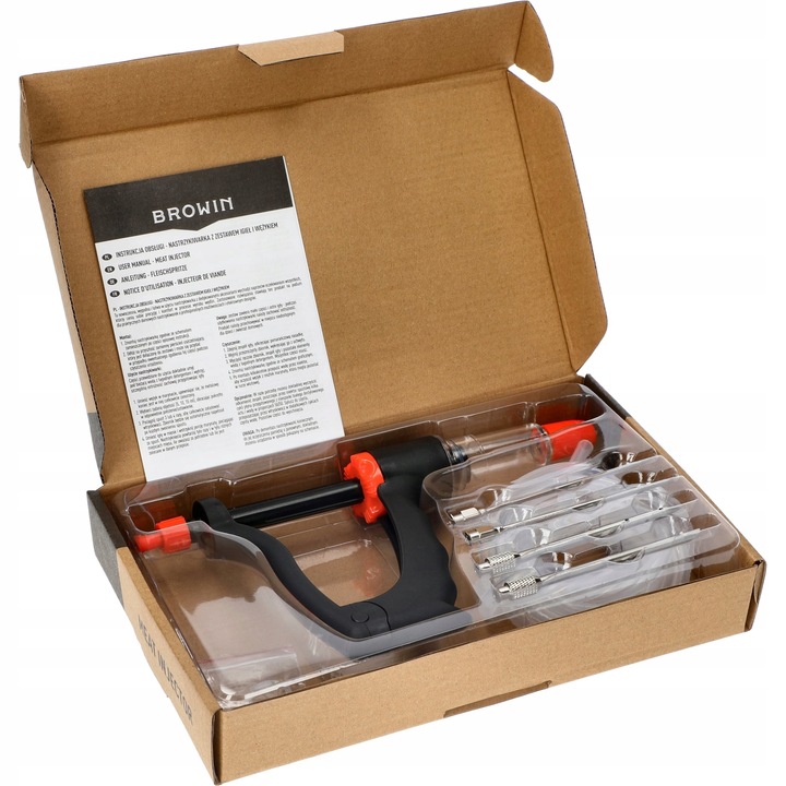 PÓŁAUTOMATYCZNA NASTRZYKIWARKA WĘDLINIARSKA do MIĘSA + ZESTAW IGIEŁ BROWIN