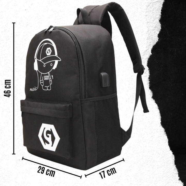 PLECAK SZKOLNY TORNISTER DO SZKOŁY MŁODZIEŻOWY ŚWIECĄCY ODBLASKOWY USB