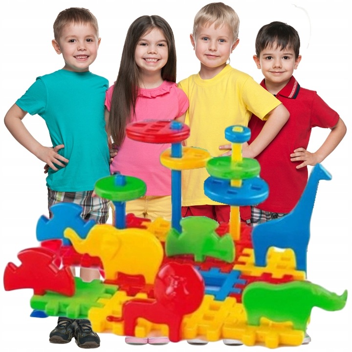 MARIOINEX Klocki Konstrukcyjne Wafle DUŻE Zabawki dla DZIECI Zestaw KLOCKÓW