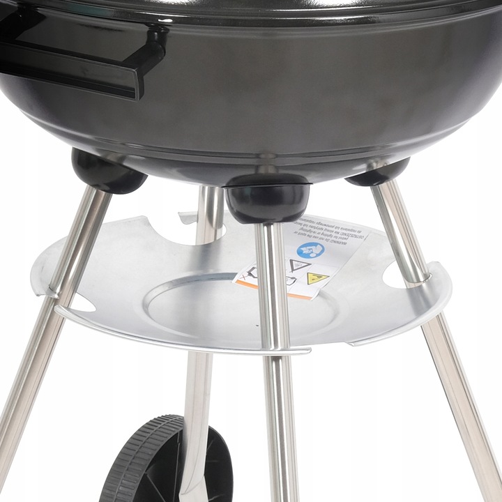 GRILL OGRODOWY WĘGLOWY RUSZT STALOWY OKRĄGŁY 41CM POKRYWA Z POKROWCEM LUND