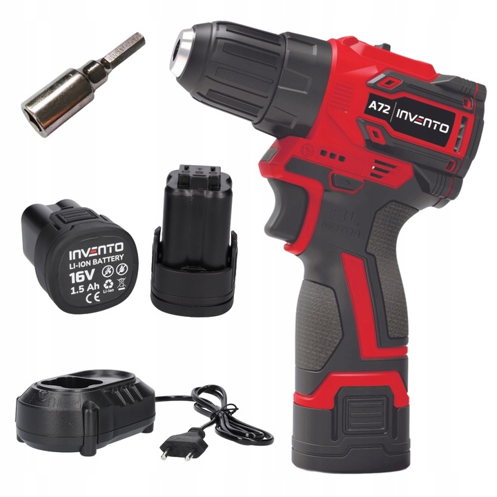 Wiertarka akumulatorowa 3/8 INVENTO A72 - zestaw 2x 1,5Ah + adapter na bity