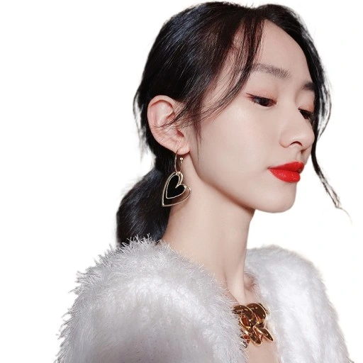 Asymetryczne Serce Kolczyki Wiszące damskie