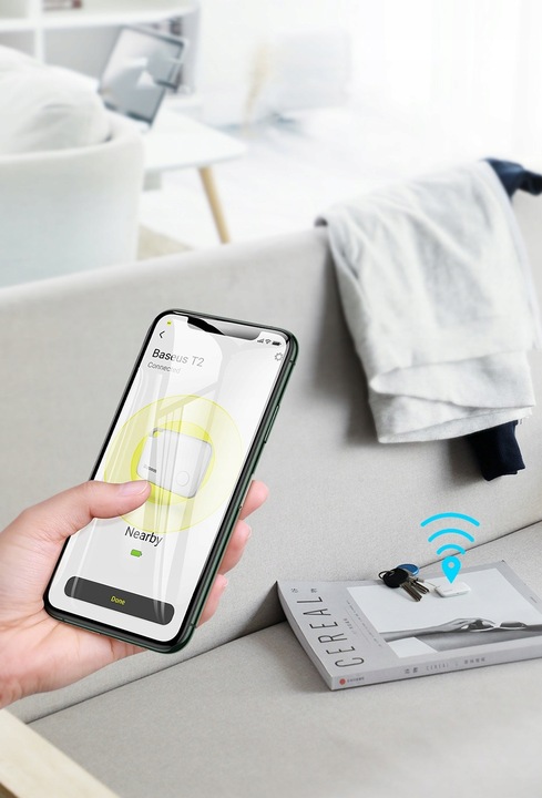 BASEUS MINI LOKALIZATOR BLUETOOTH GPS DO KLUCZY BRELOK DLA DZIECI APLIKACJA