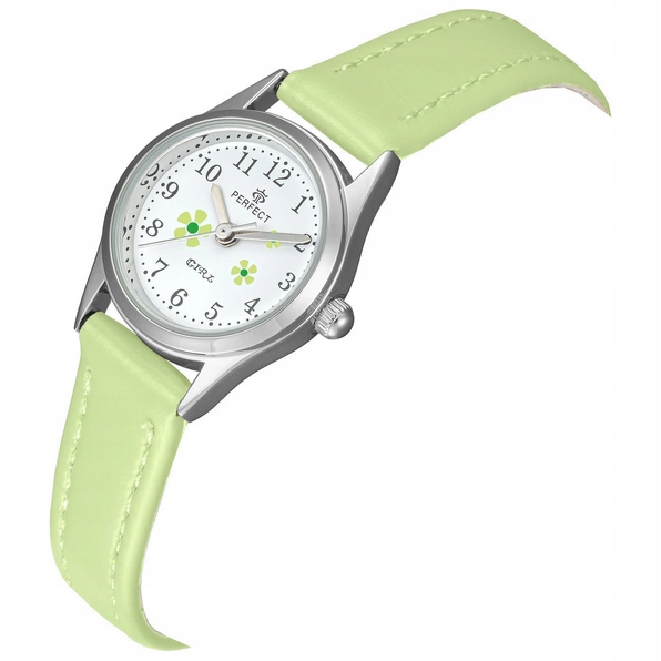 Delikatny ZEGAREK PERFECT dla dziewczynki kwiatuszki girls KOLOROWE PASKI