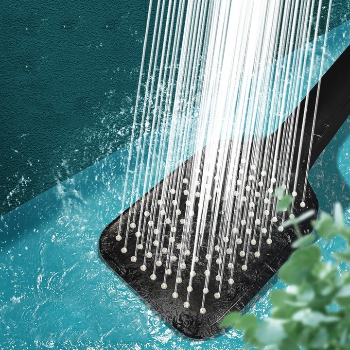 CZARNA BATERIA WANNOWA PRYSZNICOWA ŚCIENNA KRAN WANNY WĄŻ SŁUCHAWKA NATRYSK