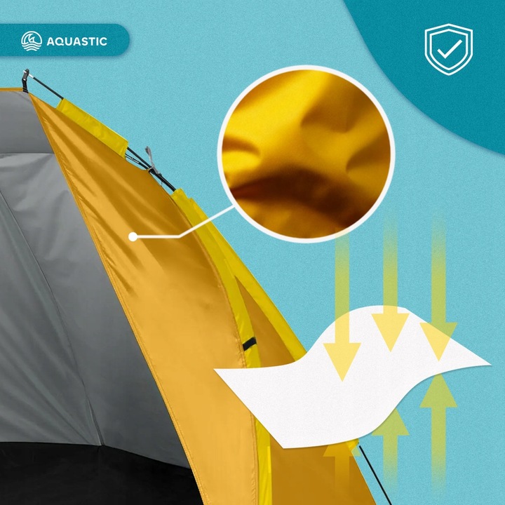 Namiot plażowy AQUASTIC Concielo pomarańczowy UPF50+ Ochrona przed słońcem