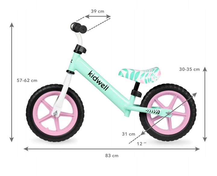 Rowerek biegowy Kidwell Rebel koła 12'' miętowy