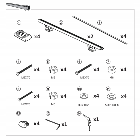 Bagażnik dachowy aluminiowy do Ford S-max MPV 2006-2015